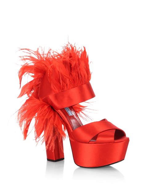 prada heels feather|prada high heel sandals.